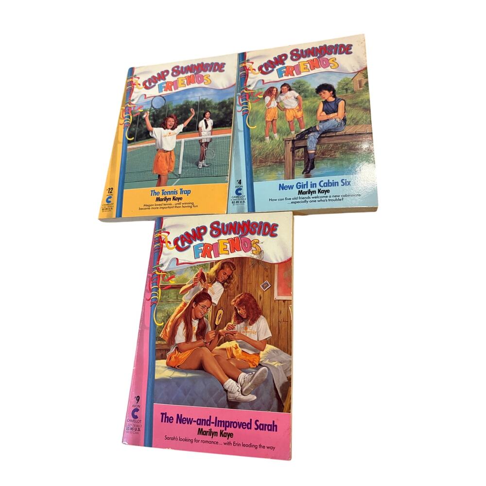 Vintage CAMP SUNNYSIDE FRIENDS Lot of 3 By Marilyn Kaye Paperback Books 4, 9, 12